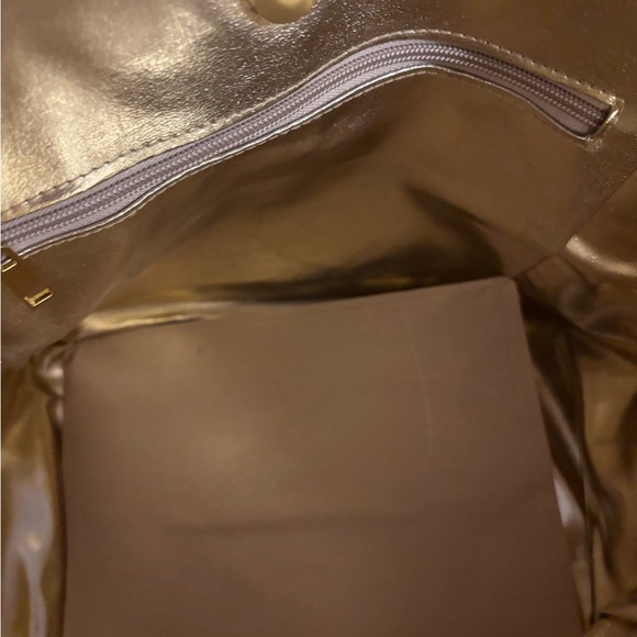 Braciano Gold and Tan Patchwork Snake-Embossed Tote - Picture 5 of 8